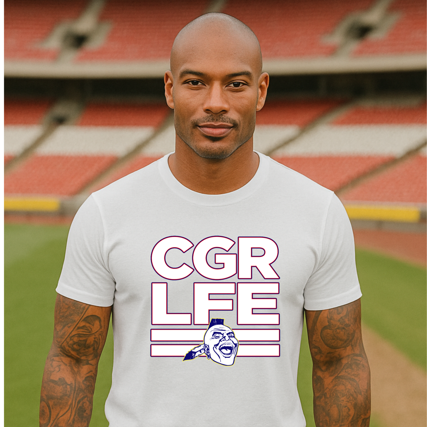 Short Sleeve CGR LFE – White Text | Blue Chief