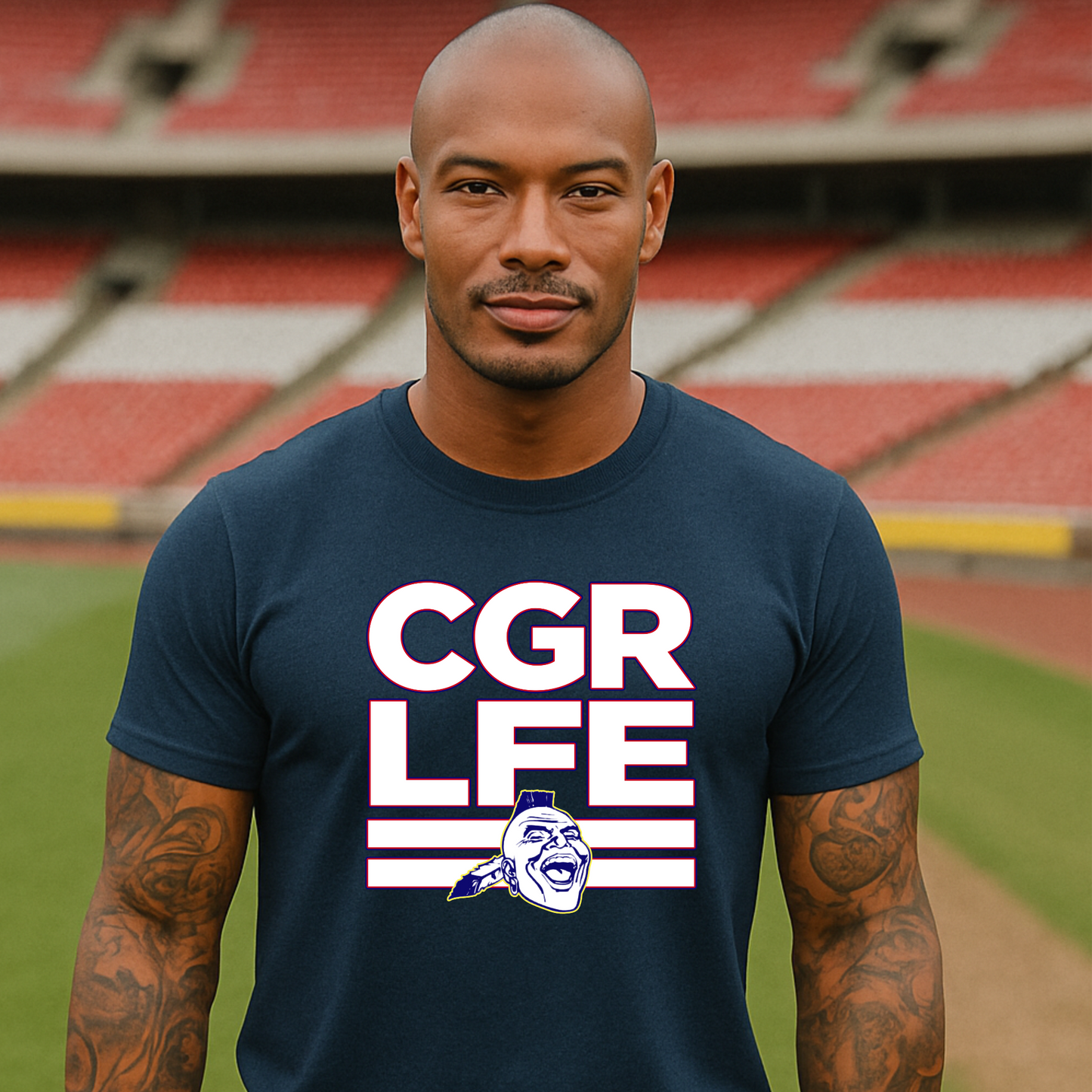 Short Sleeve CGR LFE – White Text | Blue Chief