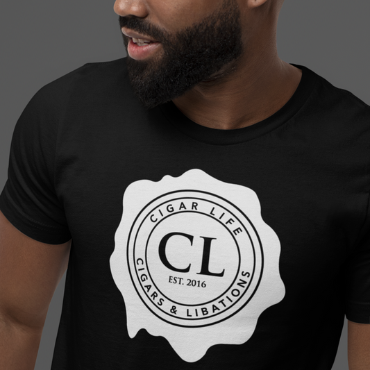 Men's Black Short Sleeve Cigar Life Logo T-shirt