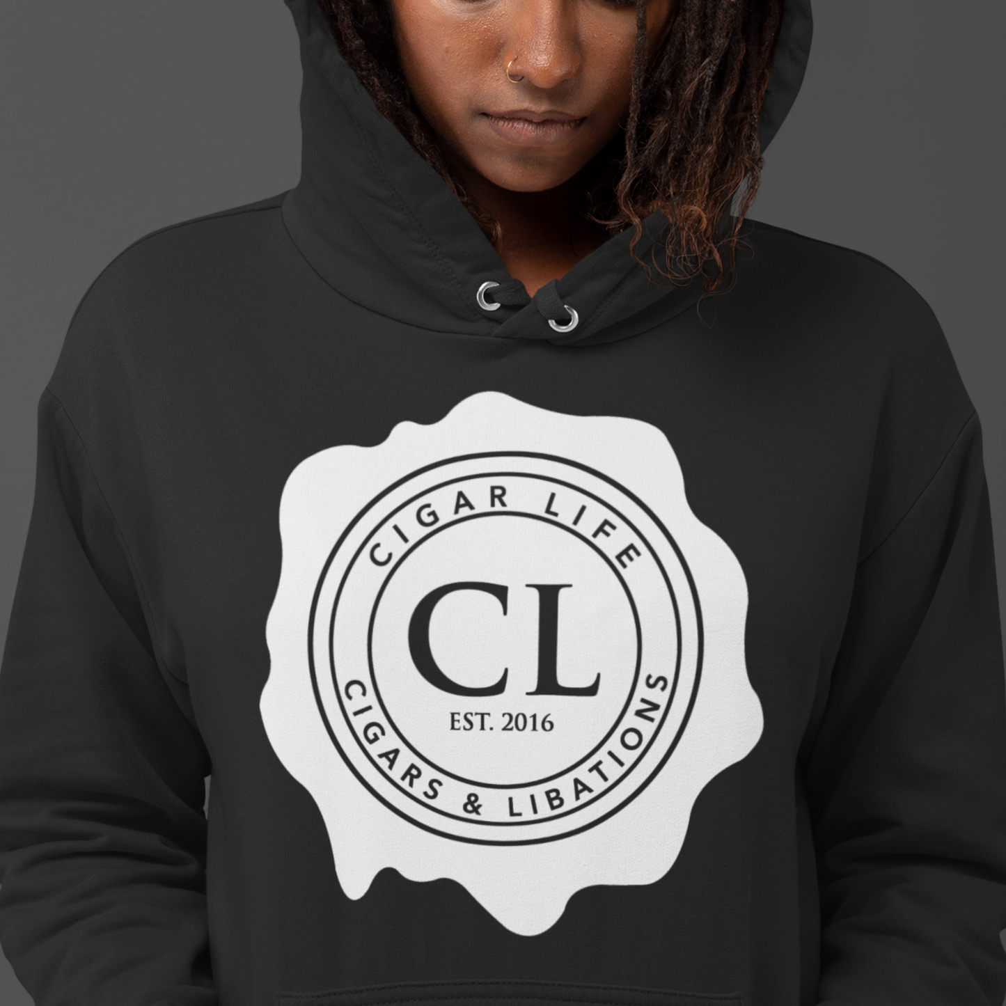 Women's Black Cigar Life Logo Hoodie