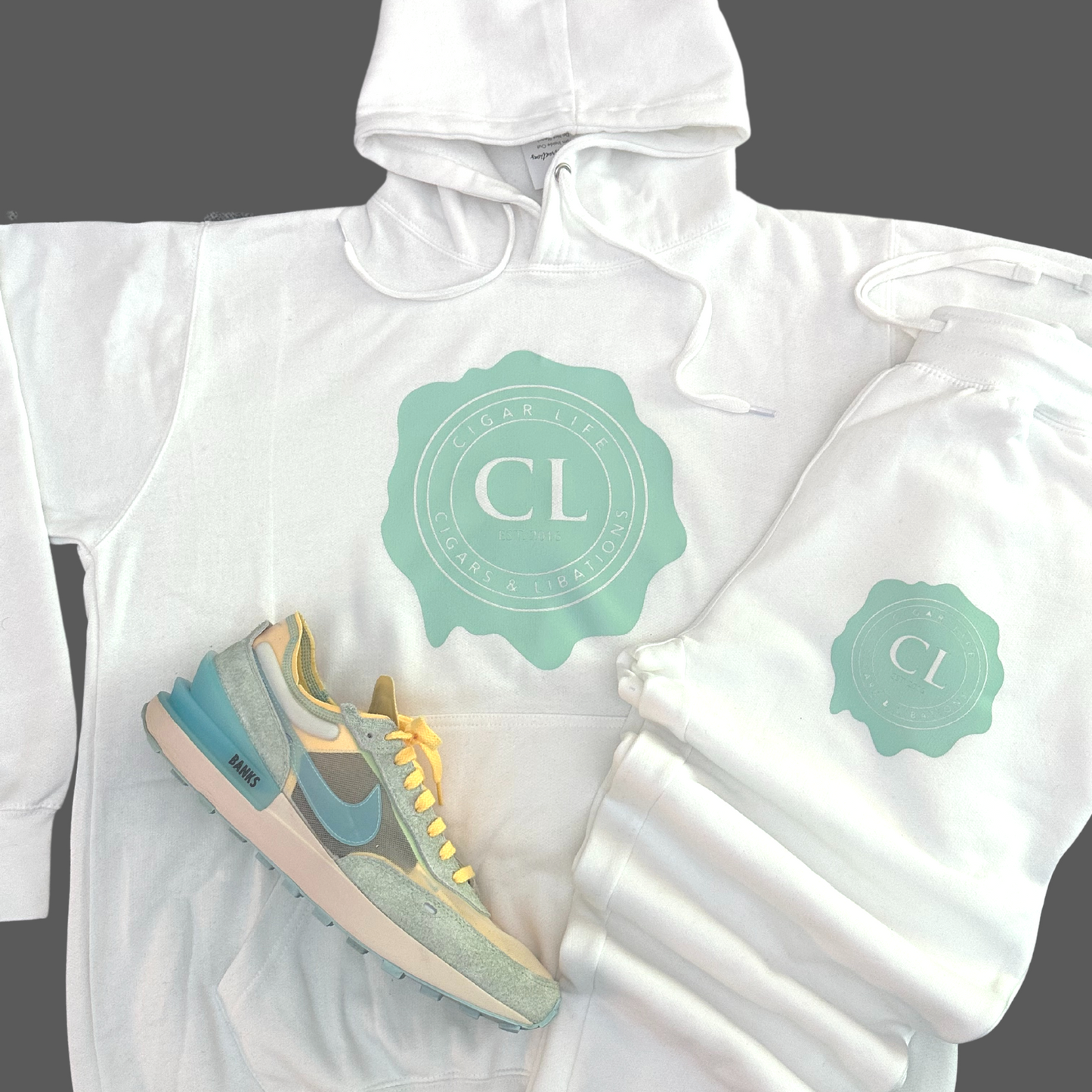 White - Unisex Cigar Life Jogger Set